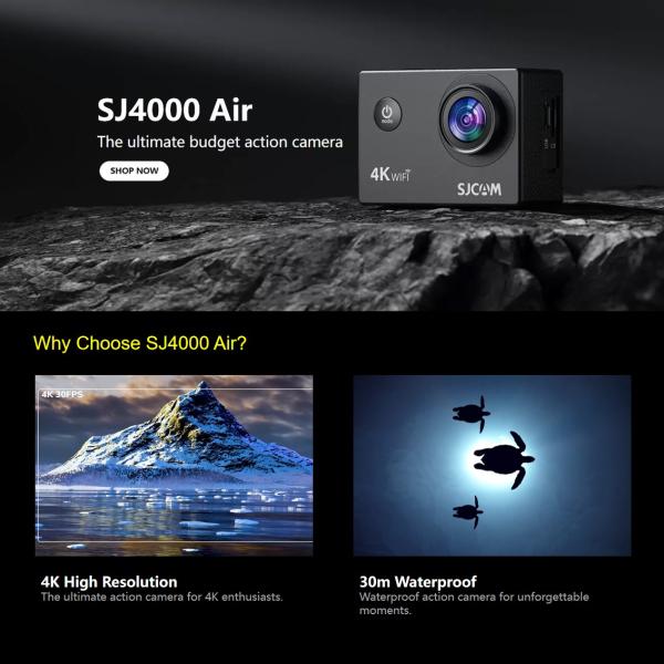 SJCAM SJ4000 AIR 4K Action Camera Full HD AllwMini Helmet Waterproof Sports DV Camera
