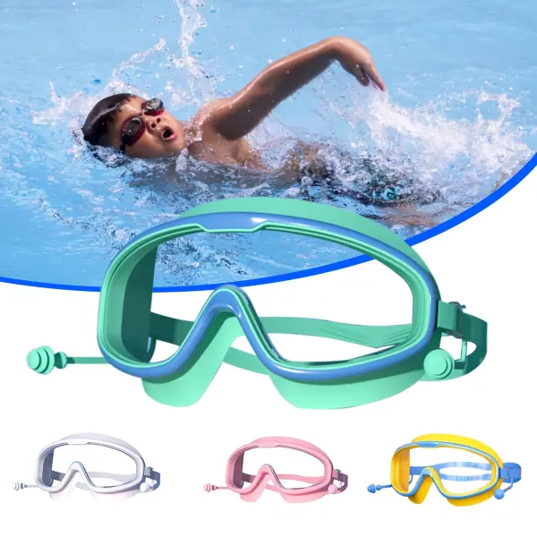 Waterproof Anti Fog Swimming Glasses with Earplugs