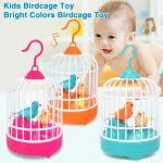 Talking birds cute mini bird cages voice sensing duet bird plastic toys