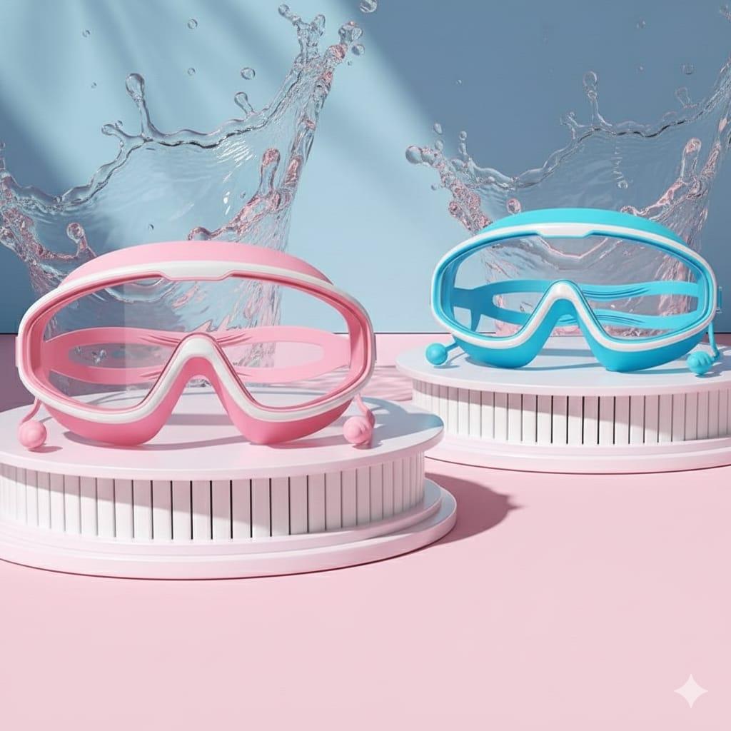 Waterproof Anti Fog Swimming Glasses with Earplugs